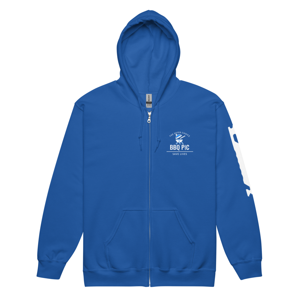 Blue BBQ Pic Hoodie without model.